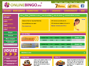 page d'accueil du site de OnlineBingo