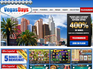 page d'accueil du site de VegasDays